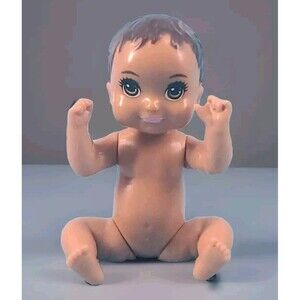Mattel Baby Figure 2.5" Brown Hair & Eyes Small Replacement Doll Possible